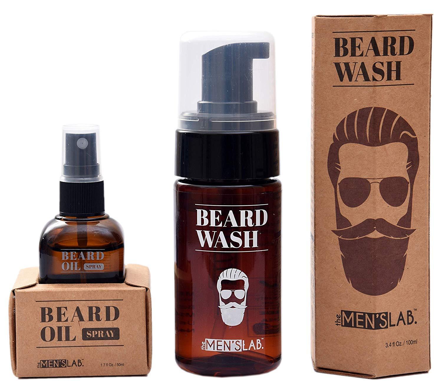 The Men's Lab The Men\'s Lab Beard Wash 100ml and Beard Oil 50ml Combo with Aloe Extracts for Everyday Beard Care and Growth Thoroughly Cleanse Your beard with Extra Nourishment, Smoother Feels Refresh
