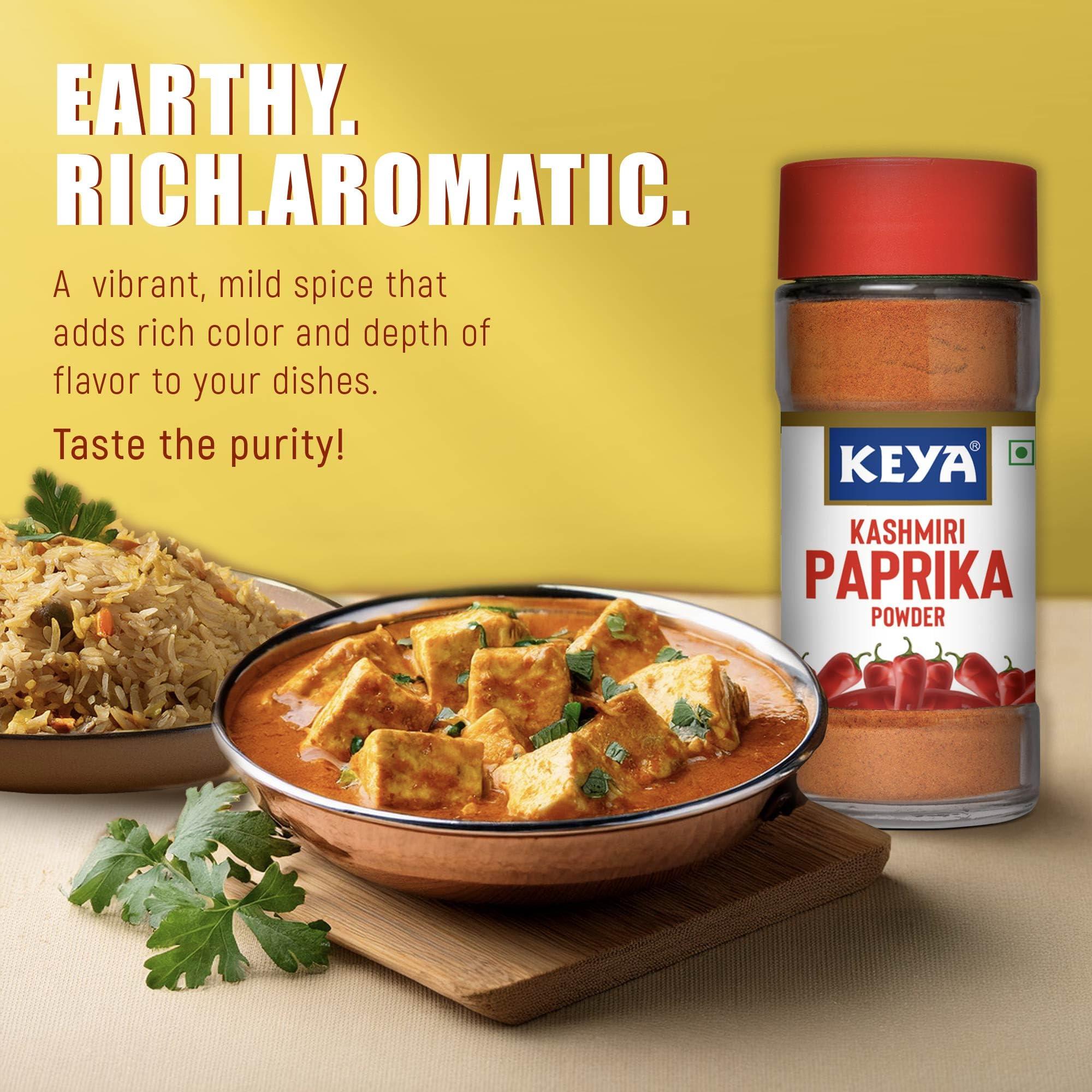 KEYA Keya Kashmiri Paprika Powder | Exotic Spices | 55gm, Pack 2