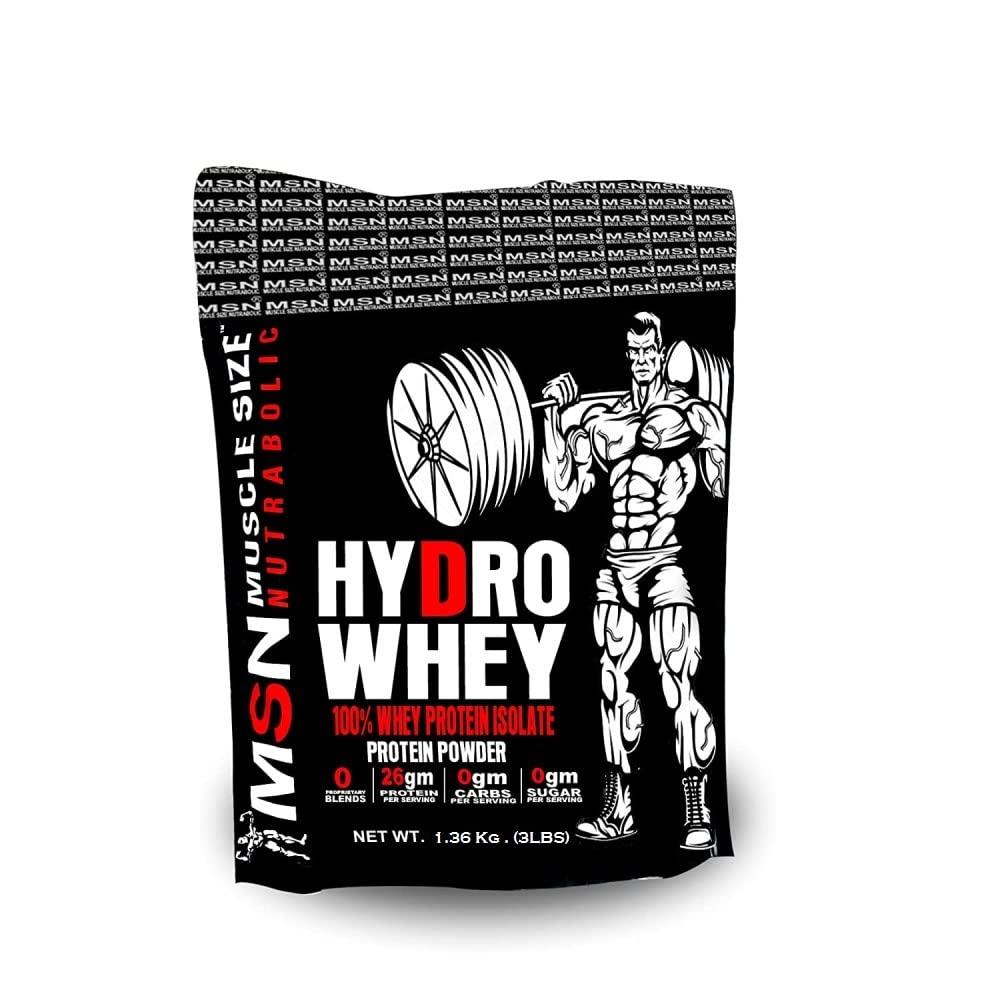MUSCLE SIZE MUSCLE SIZE Hydro Whey Isolate High protein Powder 1.36kg (Chocolate)