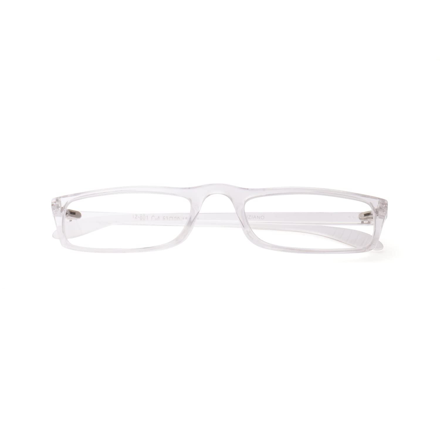 TIZIANO TIZIANO New Age Reading Glasses (Model: Tz-801 Crystal +1.25 with Rectangular Eye Shape)