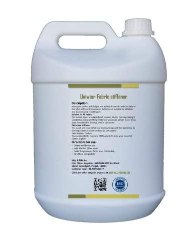 uniwax Uniwax Fabric Stiffener, Liquid Starch/Fabric Hardener 5 Litre