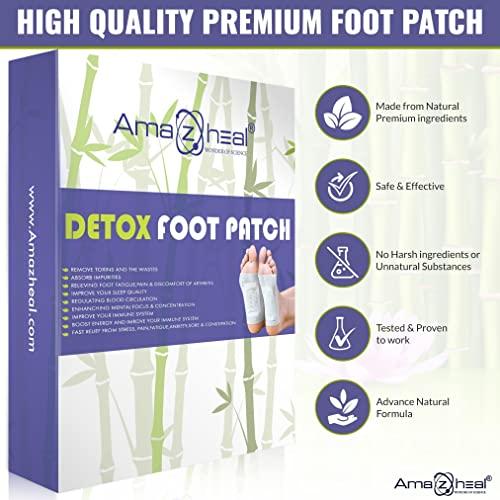 AMAZHEAL AMAZHEAL Premium Detox Foot Pad, Cleansing Toxin Remover Foot Patches, Organic Patch, For Men & Women (1 BOX = 30 Patches For 15 Days)