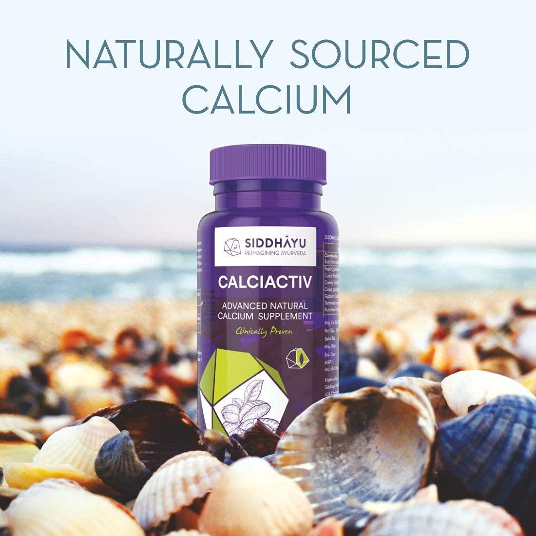 SIDDHAYU Siddhayu Calciactiv | Natural Calcium Supplement For Women | Ayurvedic Calcium Tablets For Men | For Bone Health | Joint Health I 30 Tablets X 1