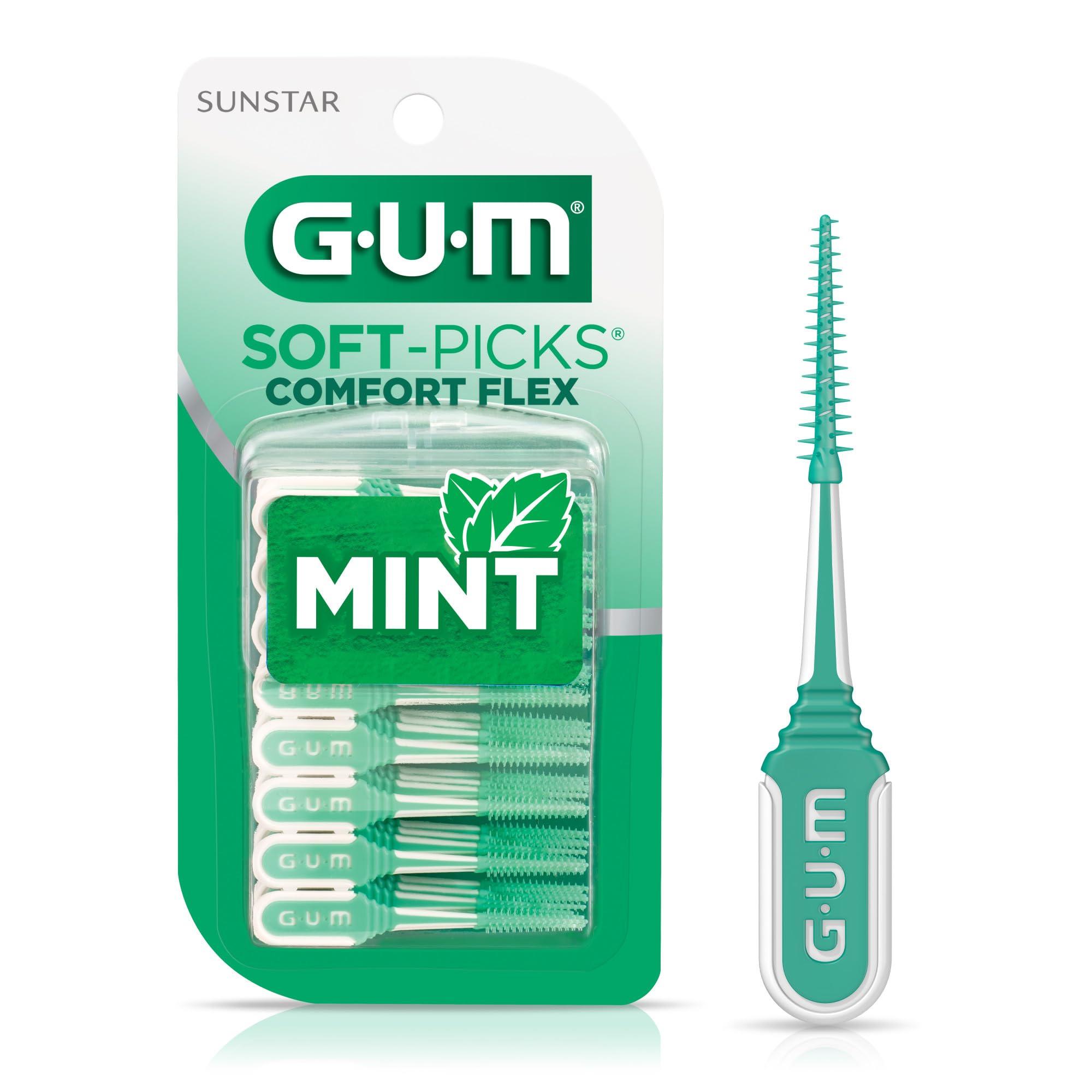 Gum GUM Soft-Picks Comfort Flex Mint Dental Picks, New Invigorating Mint Flavor, 80 Count