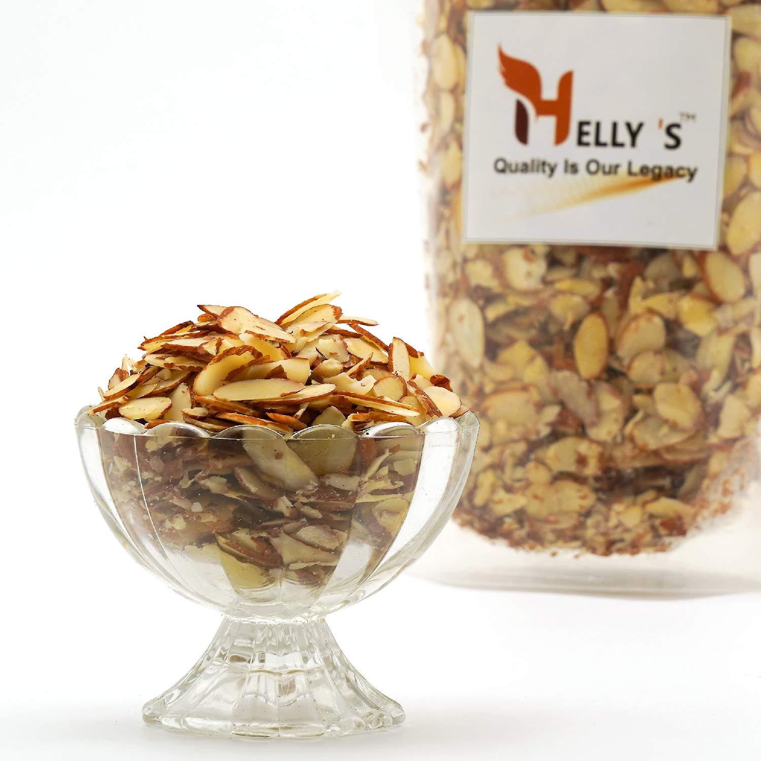 Helly's Helly's Sliced Almond Flakes with Skin (Sliced Badam / California Almonds) | 500 gm | Dry Fruit | for Baking Cookies/Biscuit