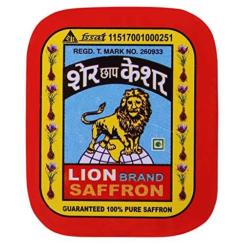 LION BRAND SAFFRON Lion Brand Saffron,2g, Original Kashmir Lacha Saffron/Kesar/Keshar (Certified Grade A) for Biryani, Beauty, Improved Health and Tilak (VALUE PACK OF 2gm (2X1gram = 2grams))