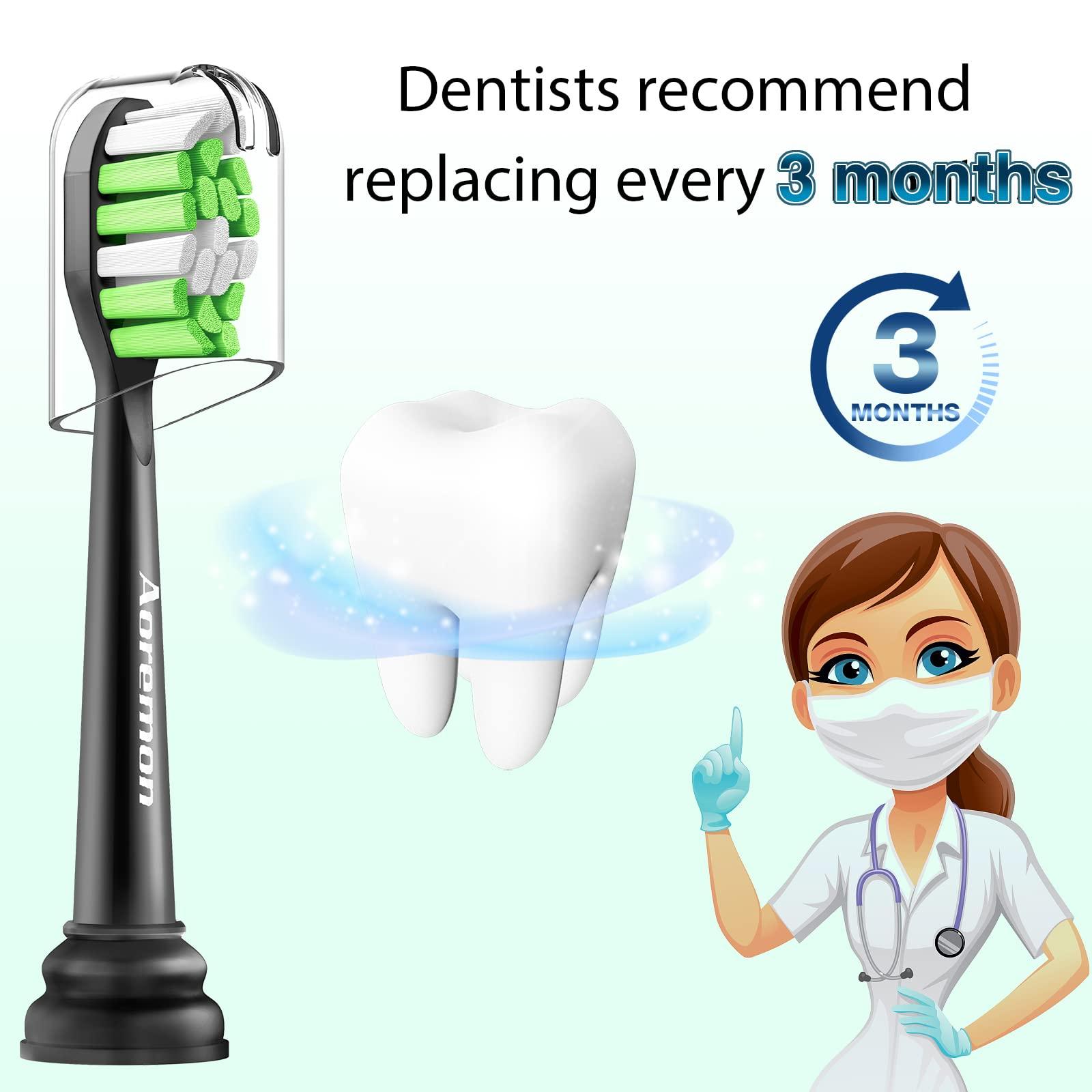 Aoremon Aoremon Replacement Toothbrush Heads for Philips Sonicare Diamondclean HX6062/95 Black, 10 Pack