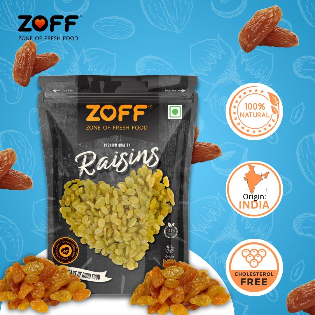 Zoff Zoff Premium Dry Fruits Combo Pack: Almonds & Raisins | Combo of 2*250g Each | Perfect Blend of Badam and Kishmish | Total Net weight 500g