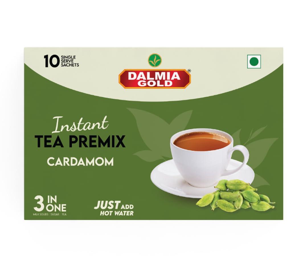 Dalmia Gold Dalmia Gold Instant Tea Premix - Elaichi Flavour - Regular Sugar (14 Grams * 10 sachets) (Makes 100 ml) | Cardamom Instant Tea Powder