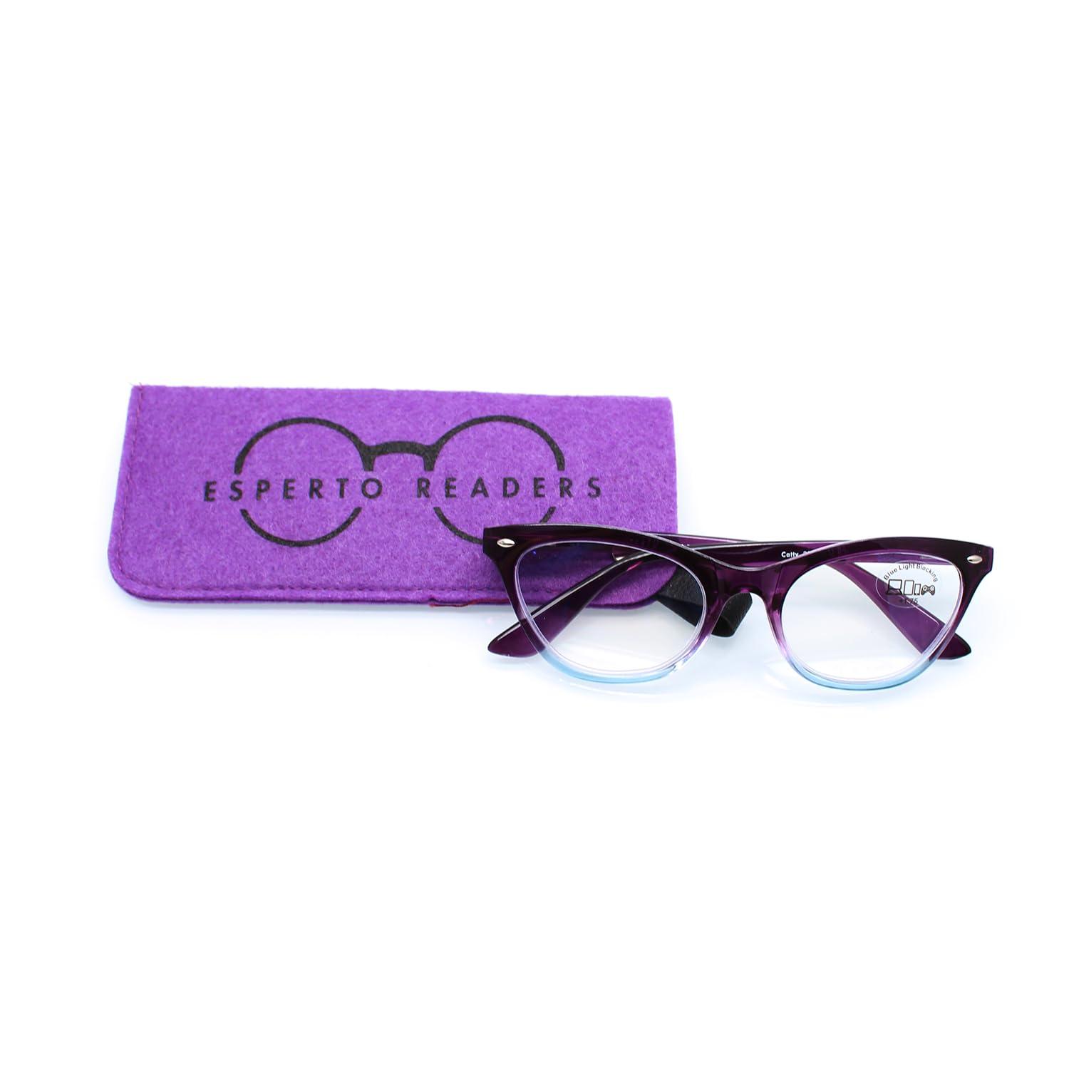ESPERTO READERS ESPERTO READERS CATTY Full Rim Cat Eye Shape Reading Glasses - Purple (Power +1.00 to +3.00) (+2.50)