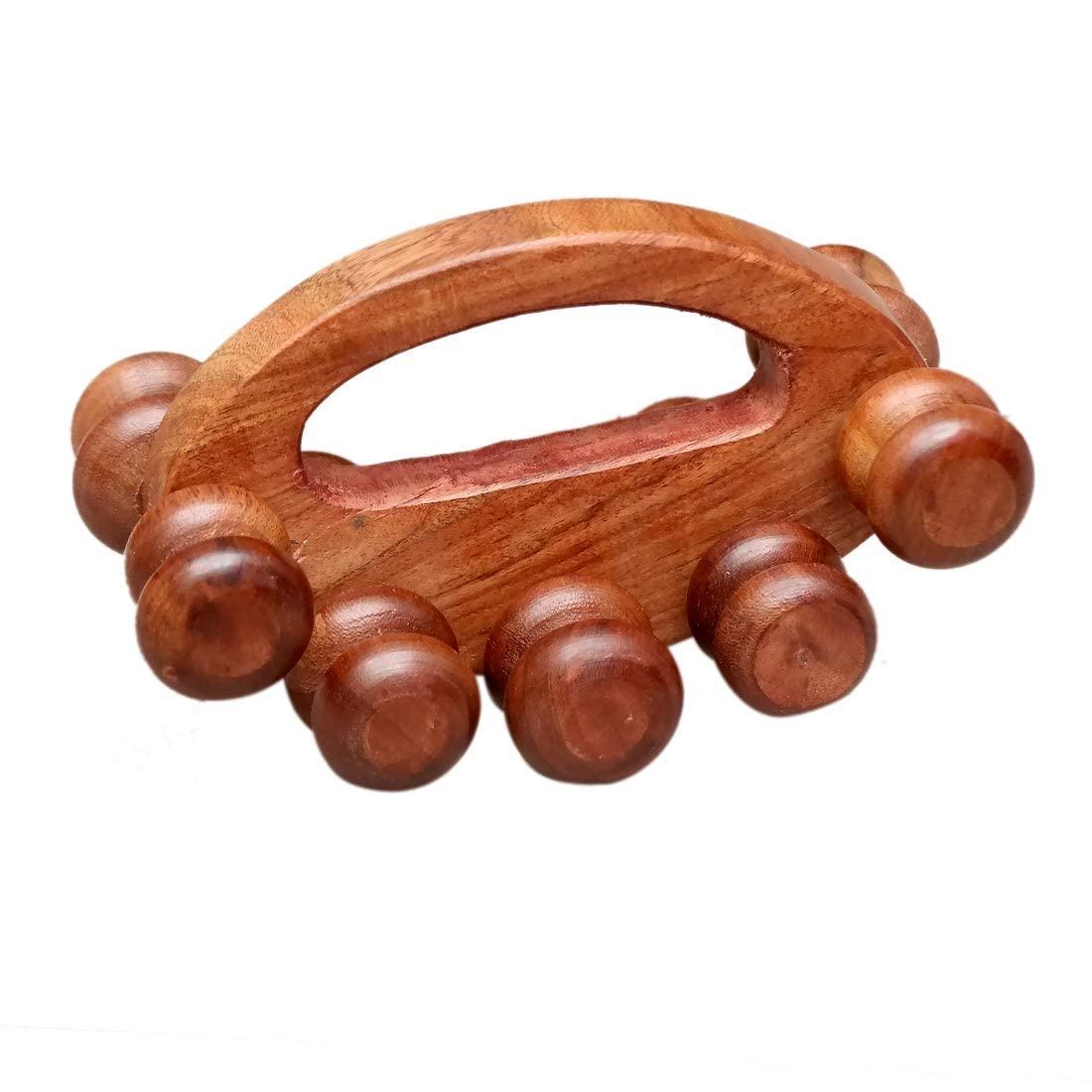 AB CRAFT AB CRAFT Wooden face massager (5x3 In) Wooden jimmy massager (5 In) Wooden Wooden 10 wheel Roller Massager Acupressure Back Massager set of 3