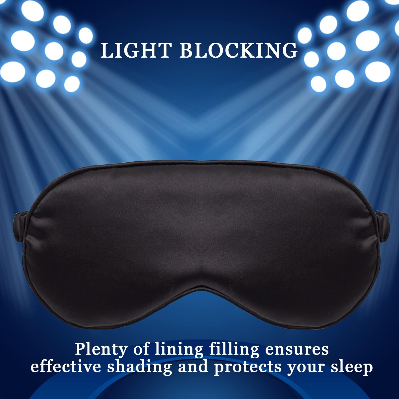 LERSVICVIL LERSVICVIL Sleep Mask 4 Pack Silk Eye Cover Soft Satin Blindfold Elastic Strap Night Eyeshade Travel Nap for Women Men