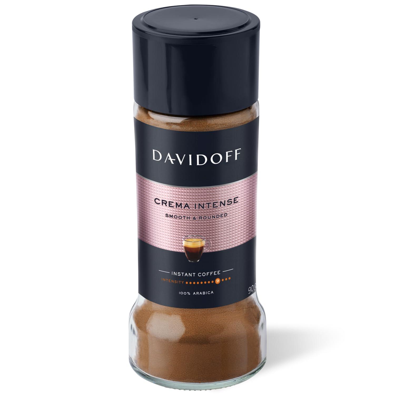 Davidoff Davidoff Crema Intense Instant Coffee - 9/12 Intensity - 90 G Pack Of 2 - Powder, Glass Bottle