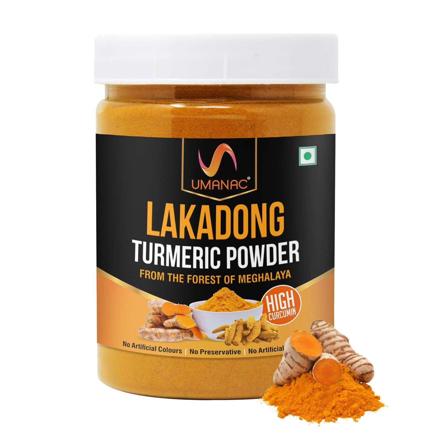 UMANAC Umanac Lakadong Turmeric Powder- 250Gm | Lakadong Haldi Powder | Fresh Turmeric From Meghalaya | High Curcumin Value | 100% Pure & Natural | Unprocessed | Rich Earthy Aroma