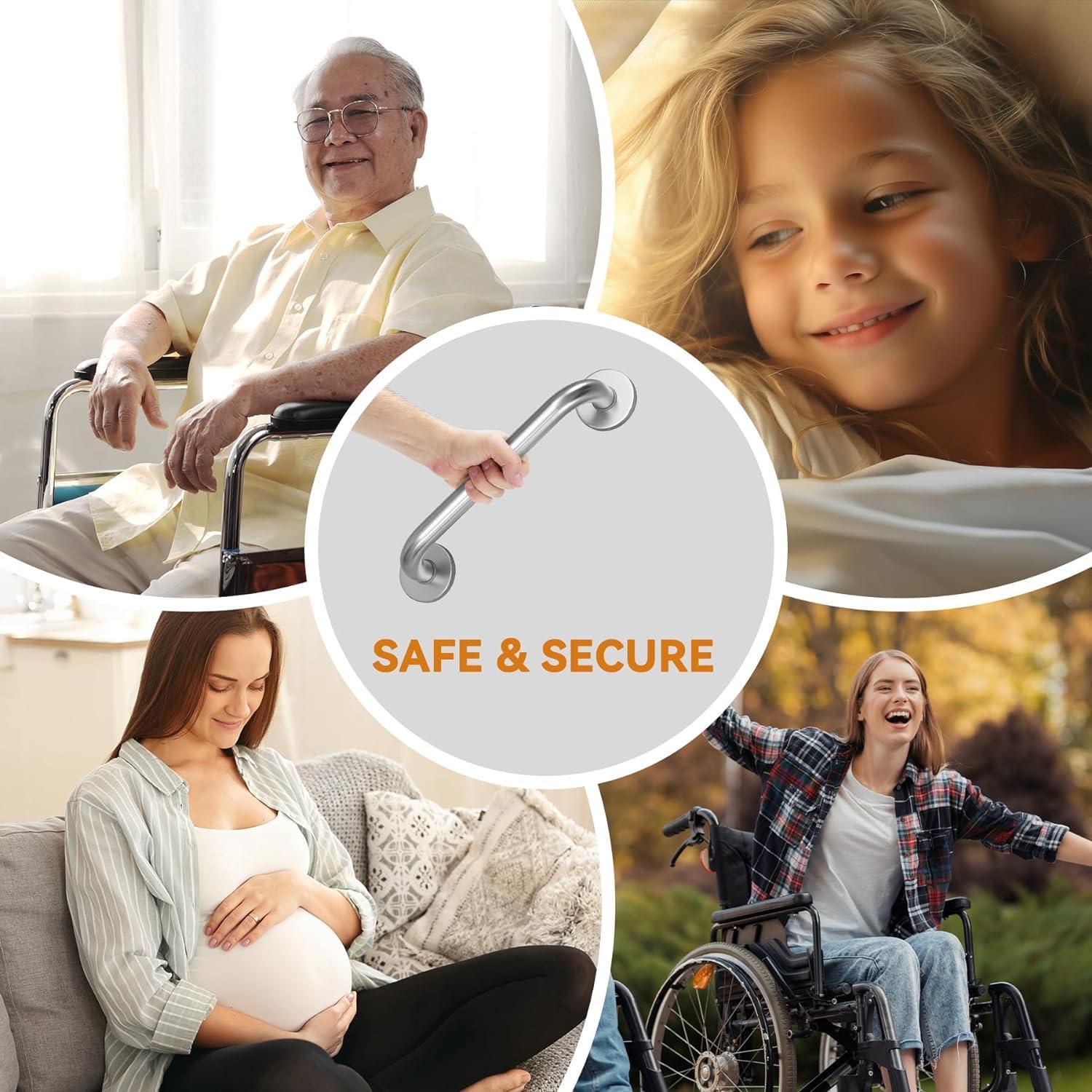 Generic Galaxy Stainless Steel Bathroom Grab Bar/Elder Assistant bar/Grab bar for Bathroom/Elder Toilet Assistant bar/Home Assist Safety Helping Handle Bars/Rust Free/Heavy Duty/Silver Color (Pack of 1)