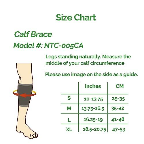 NEOtech Care Neotech Care Calf Support Sleeve (1 Pair) - Elastic & Breathable Knitted Fabric - Medium Compression - Black Color (Size XL)