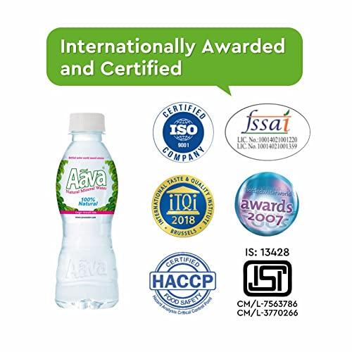 AAVA Aava Naturally Alkaline Mineral Water 200ml | Origin Aravalli Hills | 100% Alkaline pH 8.0+ | Benefits of Calcium & Magnesium (Pack of 24 bottles)