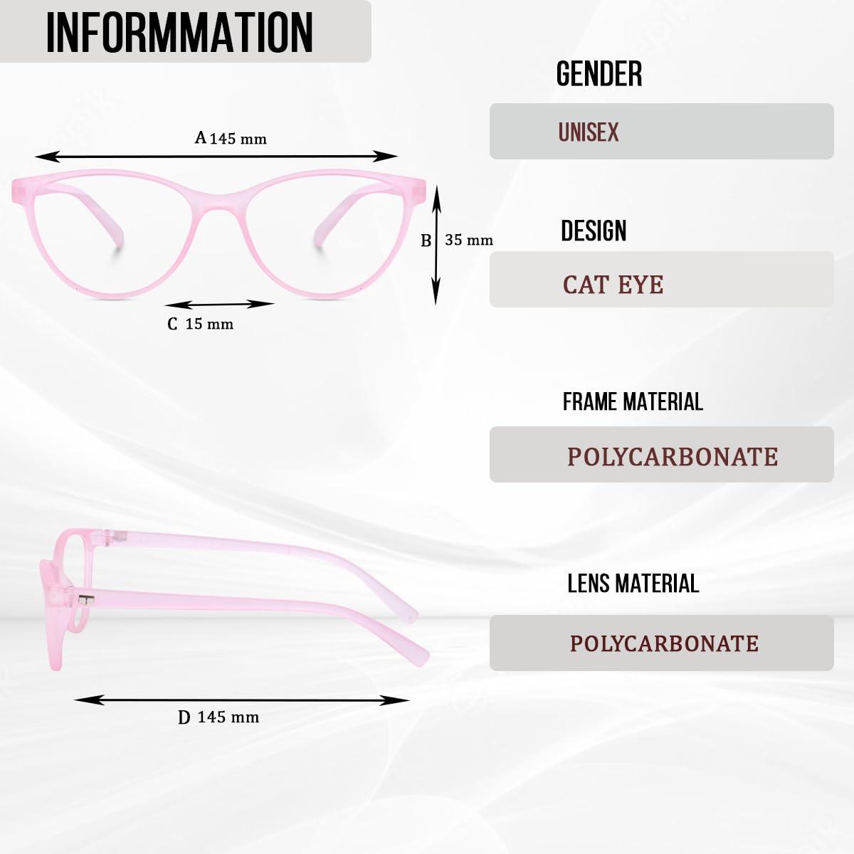 Roshfort Roshfort Unisex Blue Light Blocking Glasses Featuring Ultra-Durable TR90 Frames! Shield Your Eyes from Digital Strain With Customize Your name Signature Metal Pen (Pink, C-2)
