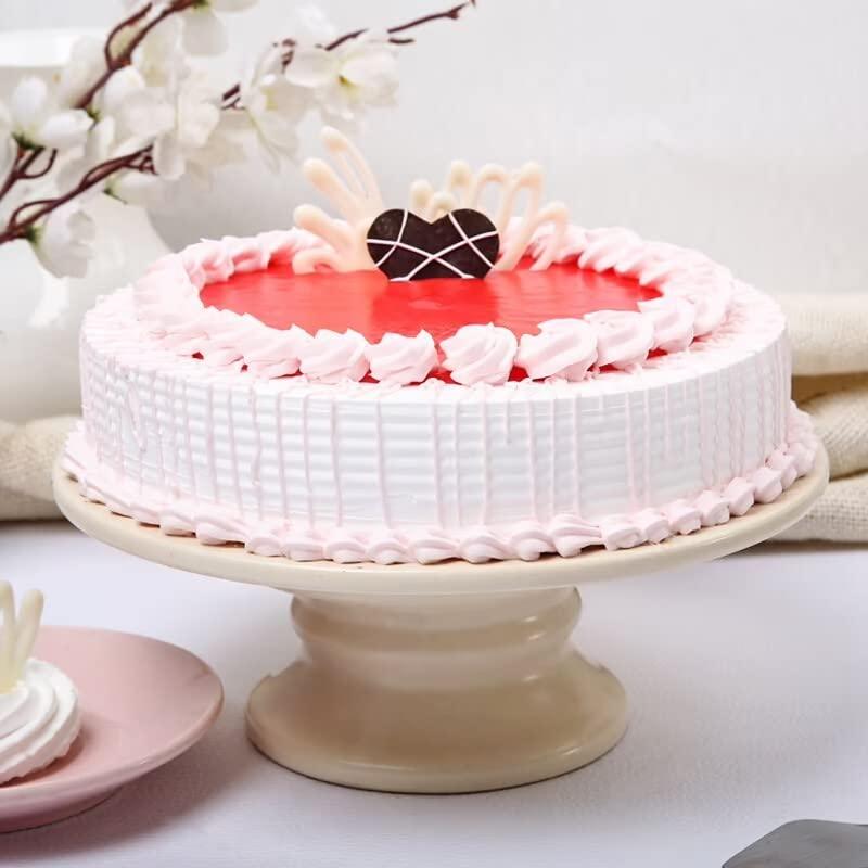 Floweraura FlowerAura Strawberry Delicious Cake Gift's For Birthday, Anniversery, Valentine's Day, Mother's Day, Party (1.0kg) (Same Day Delivery)