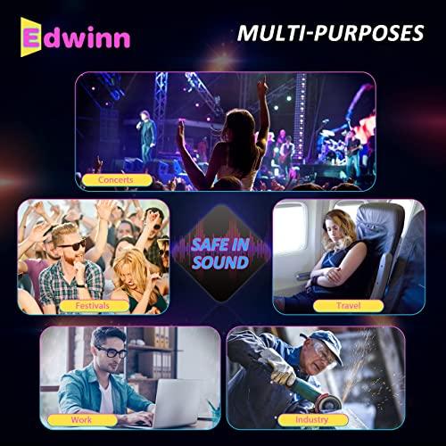 EDWINN EDWINN High Fidelity Earplugs - Invisible Hearing Protection Ear Plugs for Concerts, Musicians, Motorcycles, Work, Airplanes - Reusable Noise Reduction Ear Plugs for Noise Sensitivity Conditions