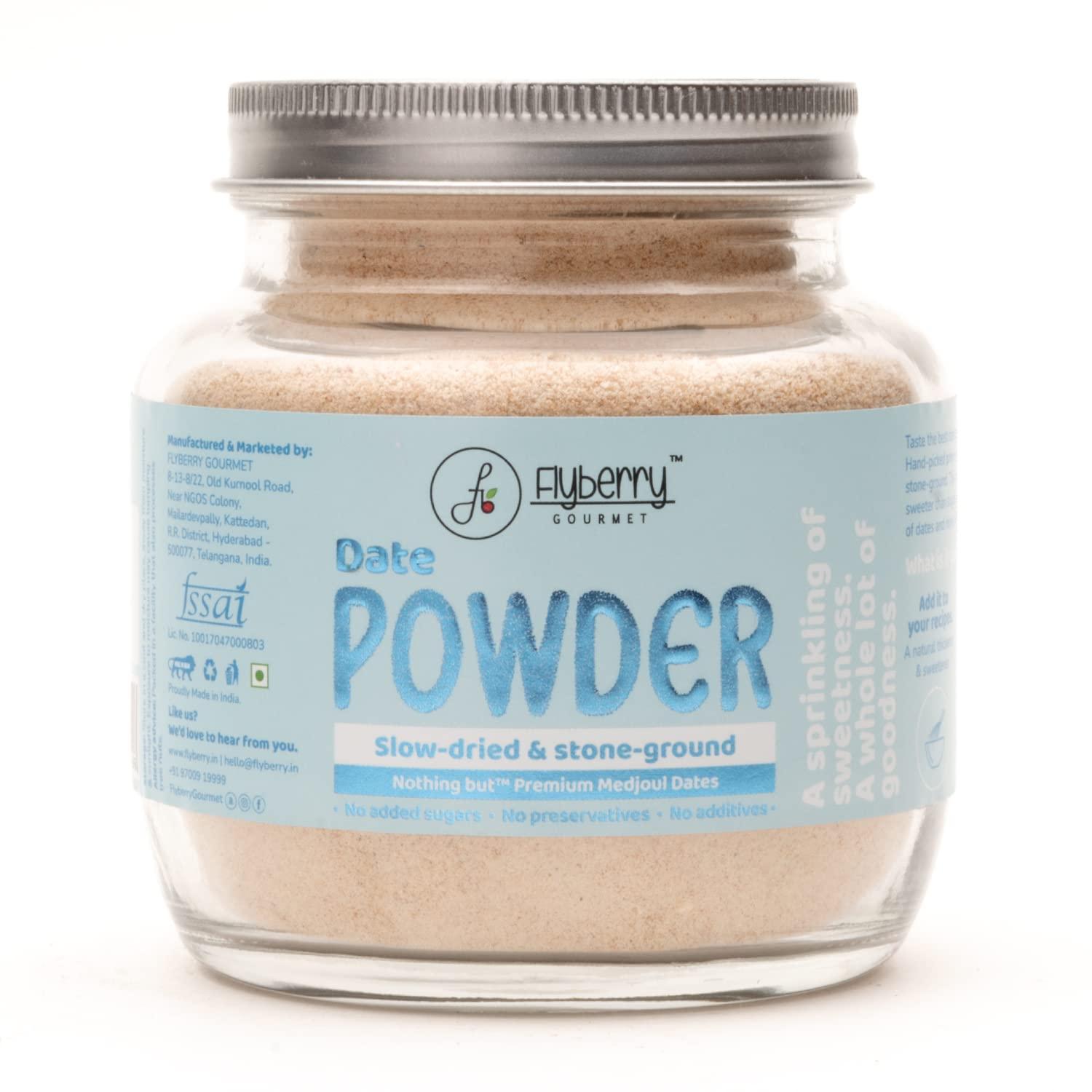 Flyberry Gourmet Flyberry Gourmet Dates Powder - 50g | Dried Dates powder | Finely Ground Kharik Powder | Delicious Alternative to Sugar | Best For Kids & Adults | No added Preservatives | Natural Sugar | No added Sugar