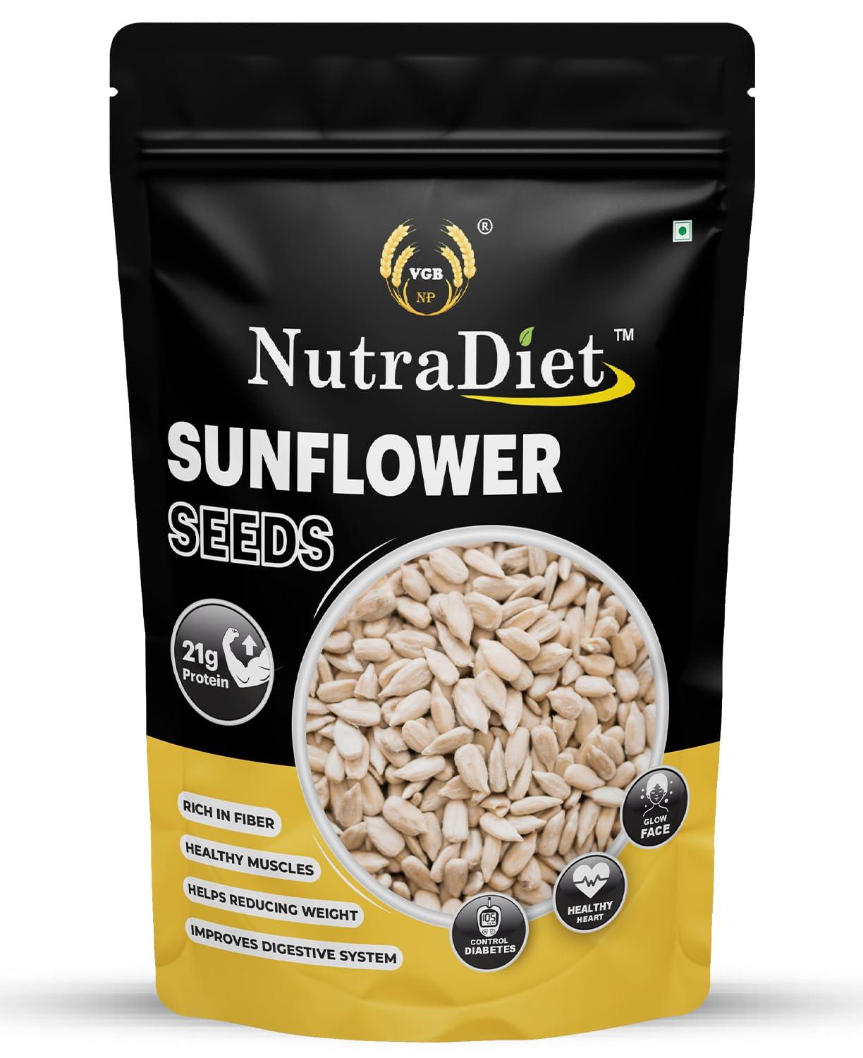 VGBNP VGBNP 100% Natural & Original Sunflower seeds (surajmukhi beej) Pure Unroasted surajmukhi seeds, (heliopsis seeds/semechki seeds/suryakanthi ke bij) Healty & immunity builder Sun flower seeds- 500g