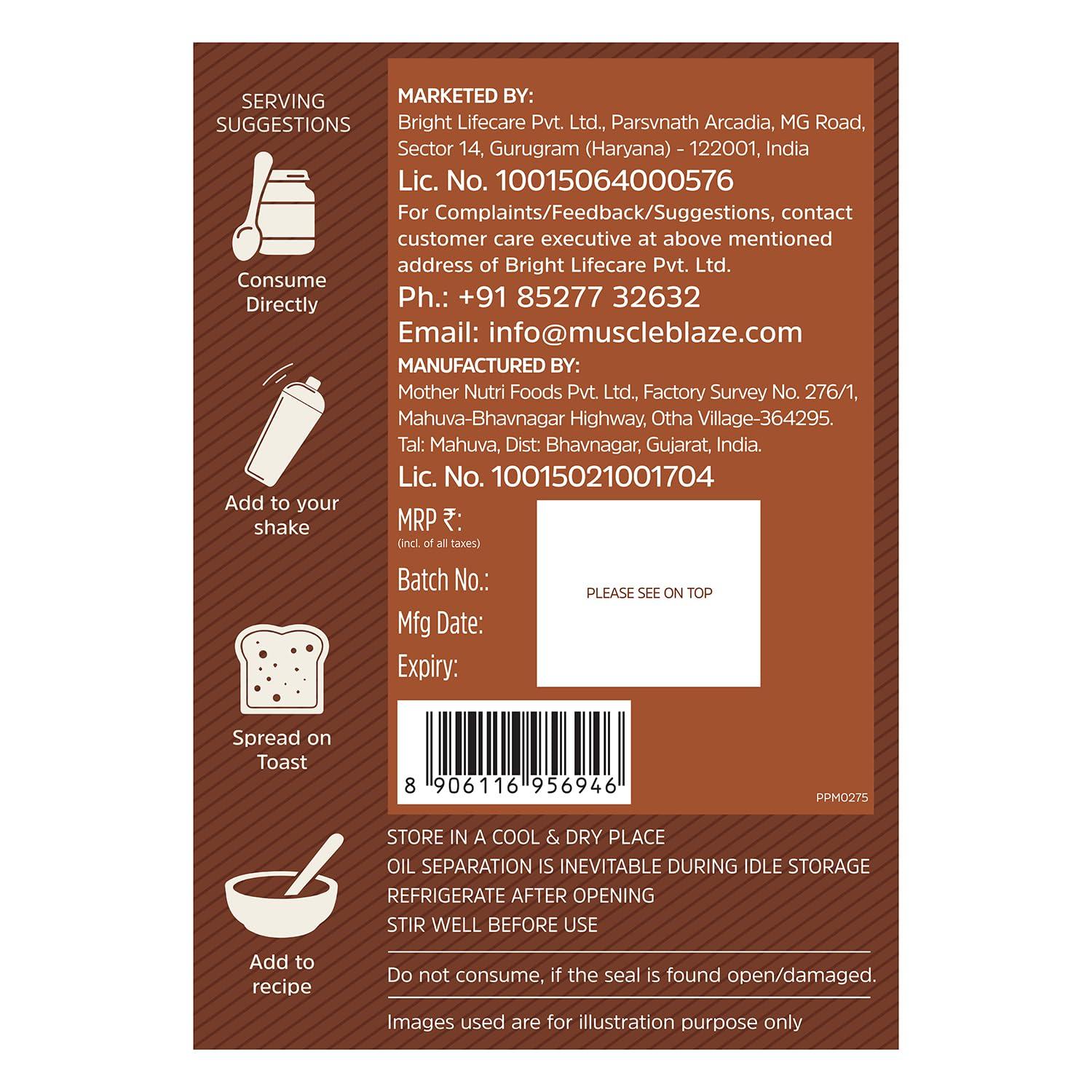 MuscleBlaze MuscleBlaze Fit High Protein Peanut Butter, Creamy (Dark Chocolate Spread, 1kg) | 27g Protein | With Pea Protein & Whey Protein Concentrate | Fit Pack