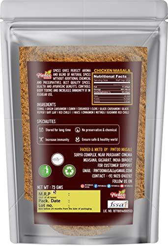 PINTOO MASALE PINTOO MASALE - CHICKEN MASALA POWDER - 75 GM Powder I Whole I Raw mix spices I Khada Masala - (Pack of 1)
