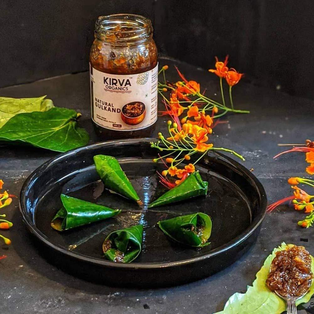 Kirva Organics Kirva Organics Natural Gulkand | Damask Rose Petals & Rock Sugar - Kesar Elaichi - 500gm (500gm x 1)