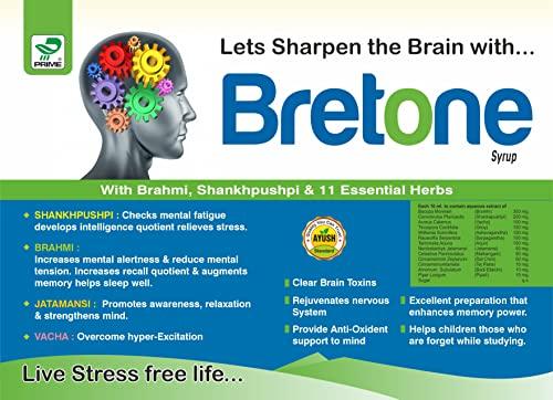 Prime Prime Bretone Shankhpushpi Syrup is loaded with Brahmi, Shankhpushpi and 11 essential herbs. It helps sharpen the memory, keep brain healthy and helps live a stress free life. (200 ml x 2)