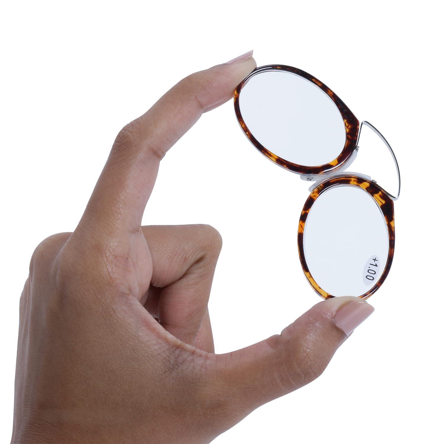 AEC AEC ID Globus Go Everywhere Pince Nez Style Nose Resting Pinching Portable Reading Glasses With No Temple Arms Readers (+2.25, D.A.Brown)