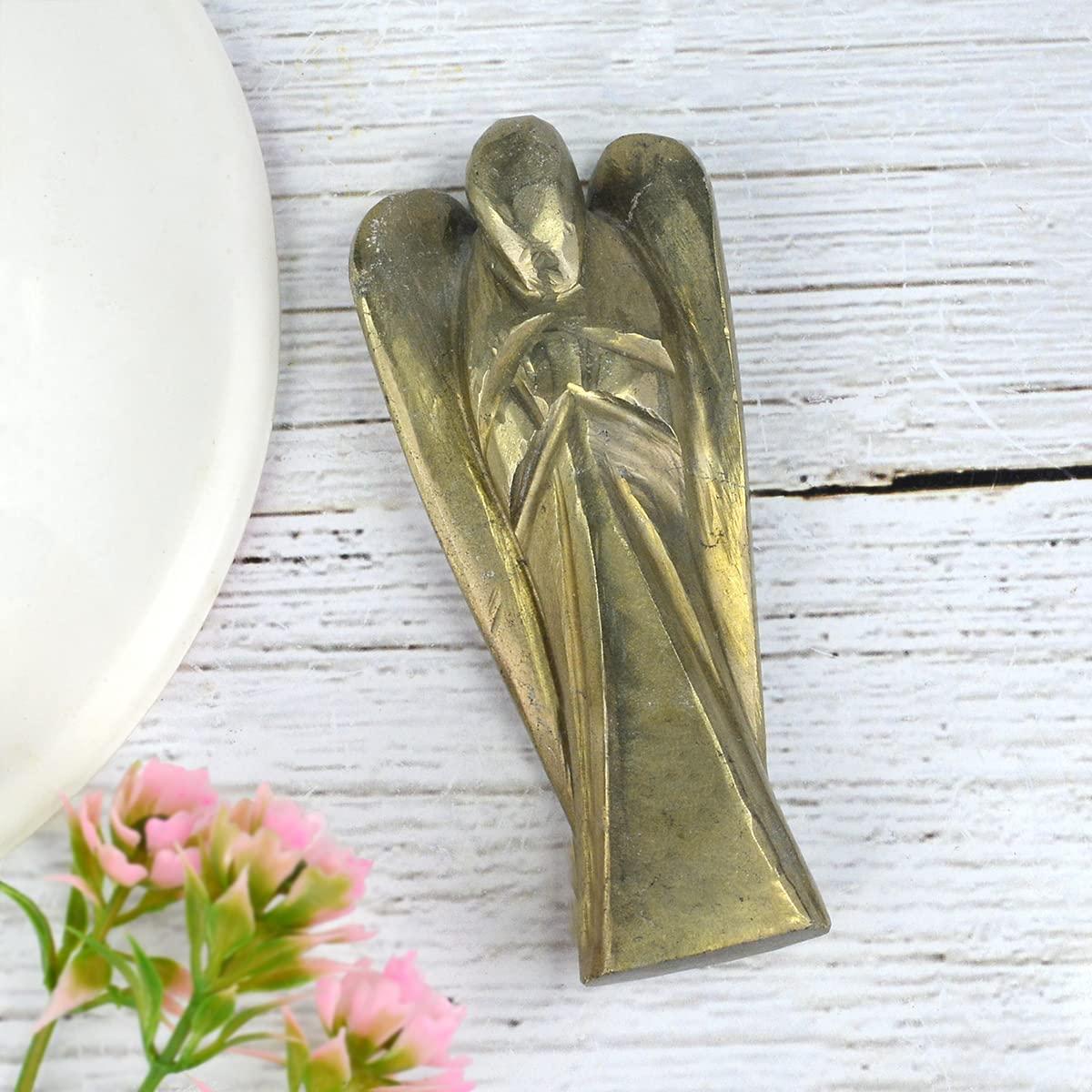 Reiki Crystal Products Reiki Crystal Products Pyrite Angel, Pyrite Angel Statues, Natural Crystal Stone Angel Size 7.6 cm (3 inch)