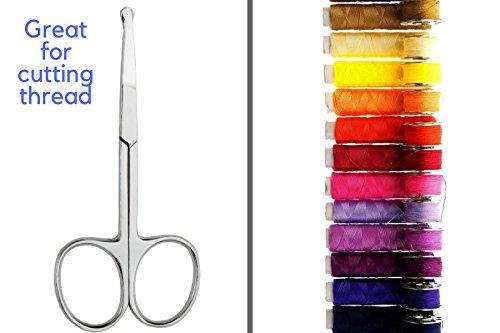 Precision+Personal+Care 3.5 , Mirrored : Precision 3.5" Rounded Nose Hair Trimmer Safety Scissors - Round Tip for Ear, Eyebrow, Beard & Mustache Trimming