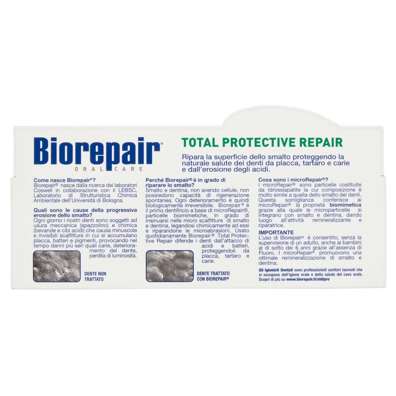 Biorepair: Biorepair: \"Total Protective Repair\" Toothpaste with microRepair, New Formula - 2.5 Fluid Ounce (75ml) Tube [ Italian Import ]