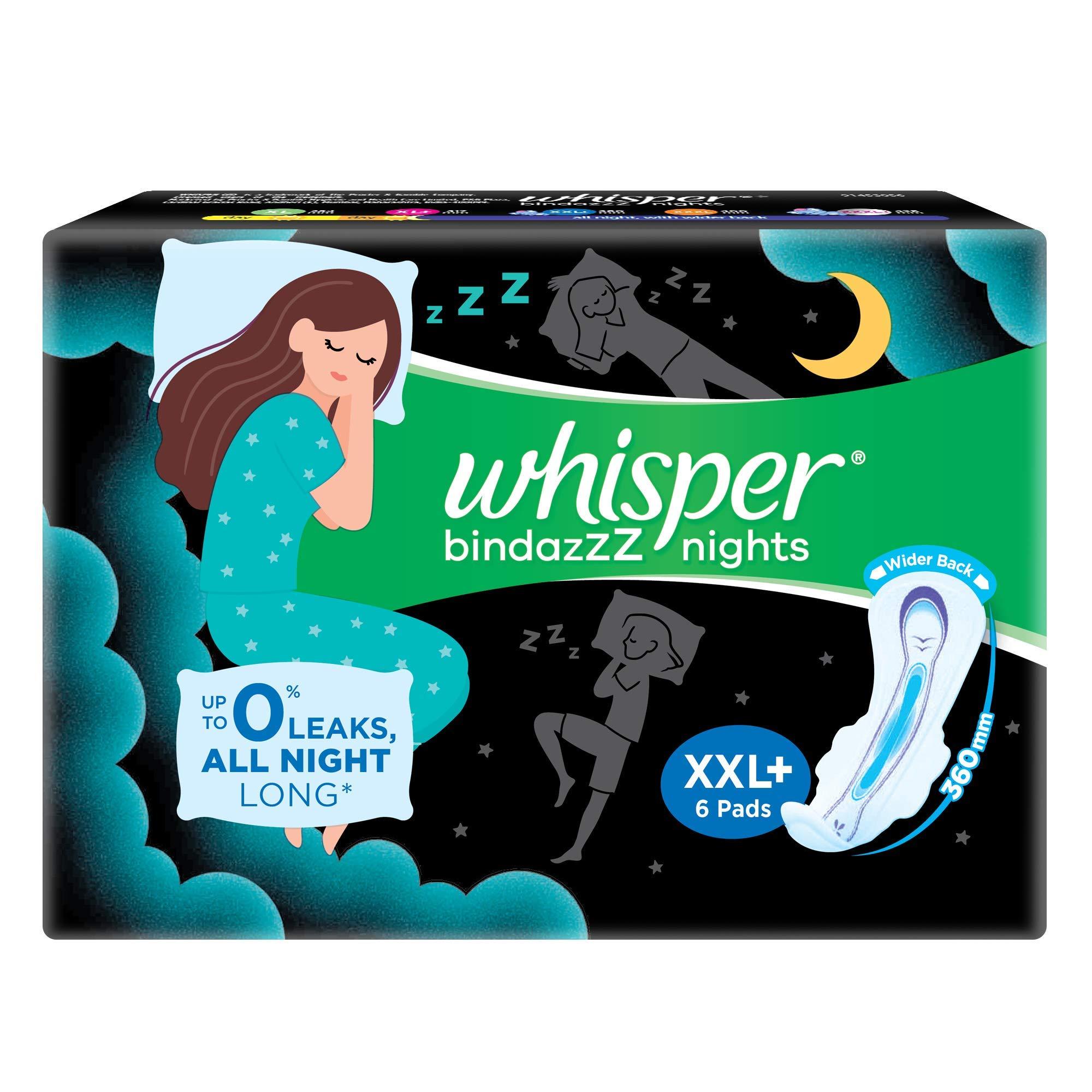 Whisper Whisper Ultra Overnight Sanitary Pads with Wings - 16 Pieces (XXL Plus) and Whisper Ultra Clean Sanitary Pads for Women, XL+ 50 Napkins