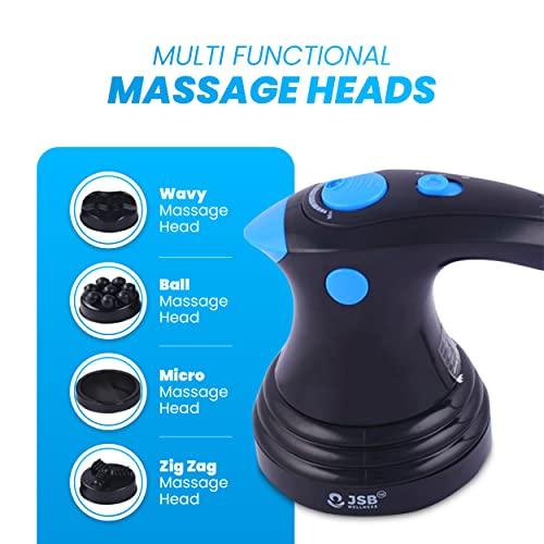 JSB JSB HF138 Body Massager Handheld for Pain Relief in Full Body, Neck, Back, Leg & Foot Pain (Black-Blue)