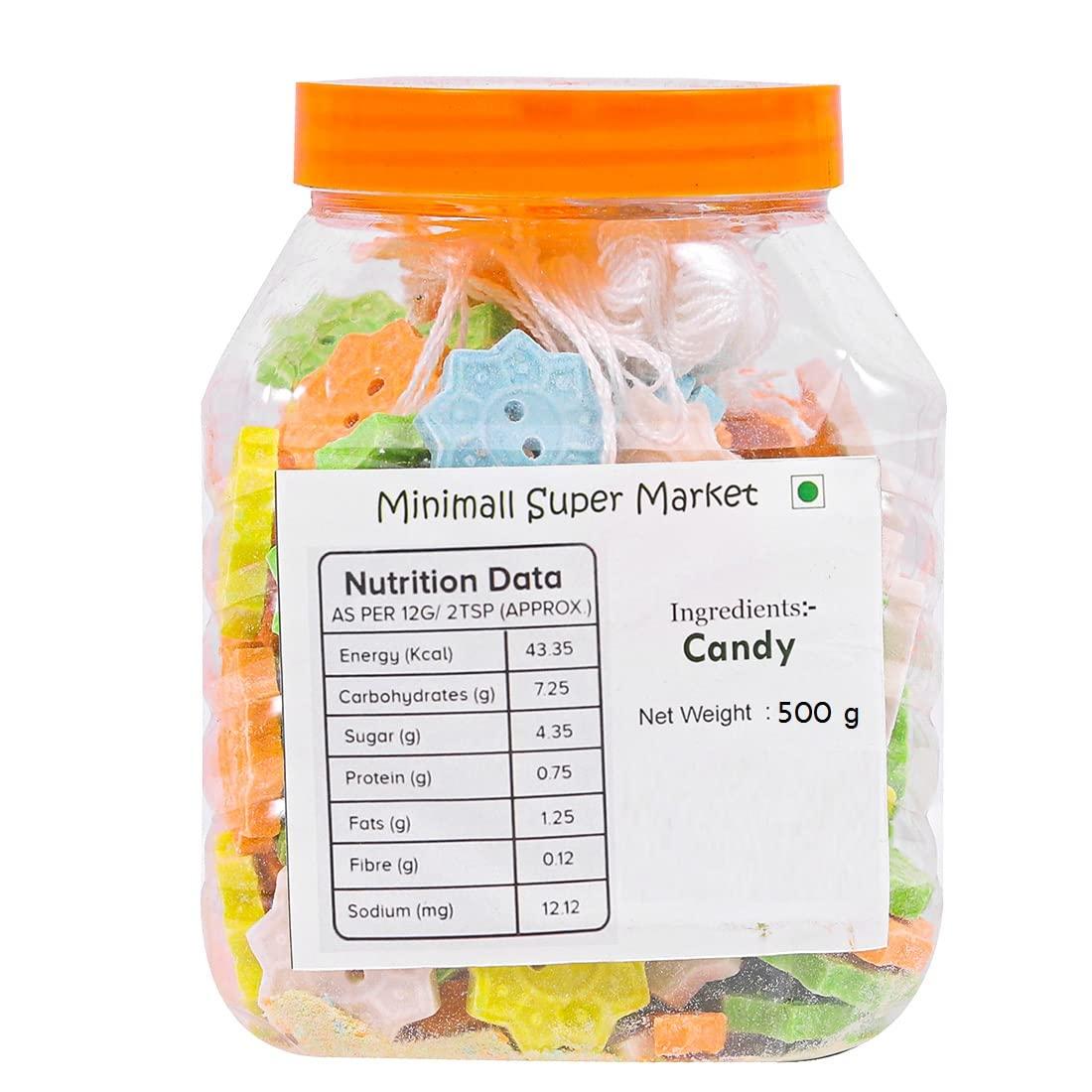 MINI MALL SUPER MARKET MINI MALL SUPER MARKET Colourful Thread Candy/Kairu Mittai/Rope Candy/Sakaram Mittai/90\'s Kids Candy Jar 500 Gm - Mix Fruits