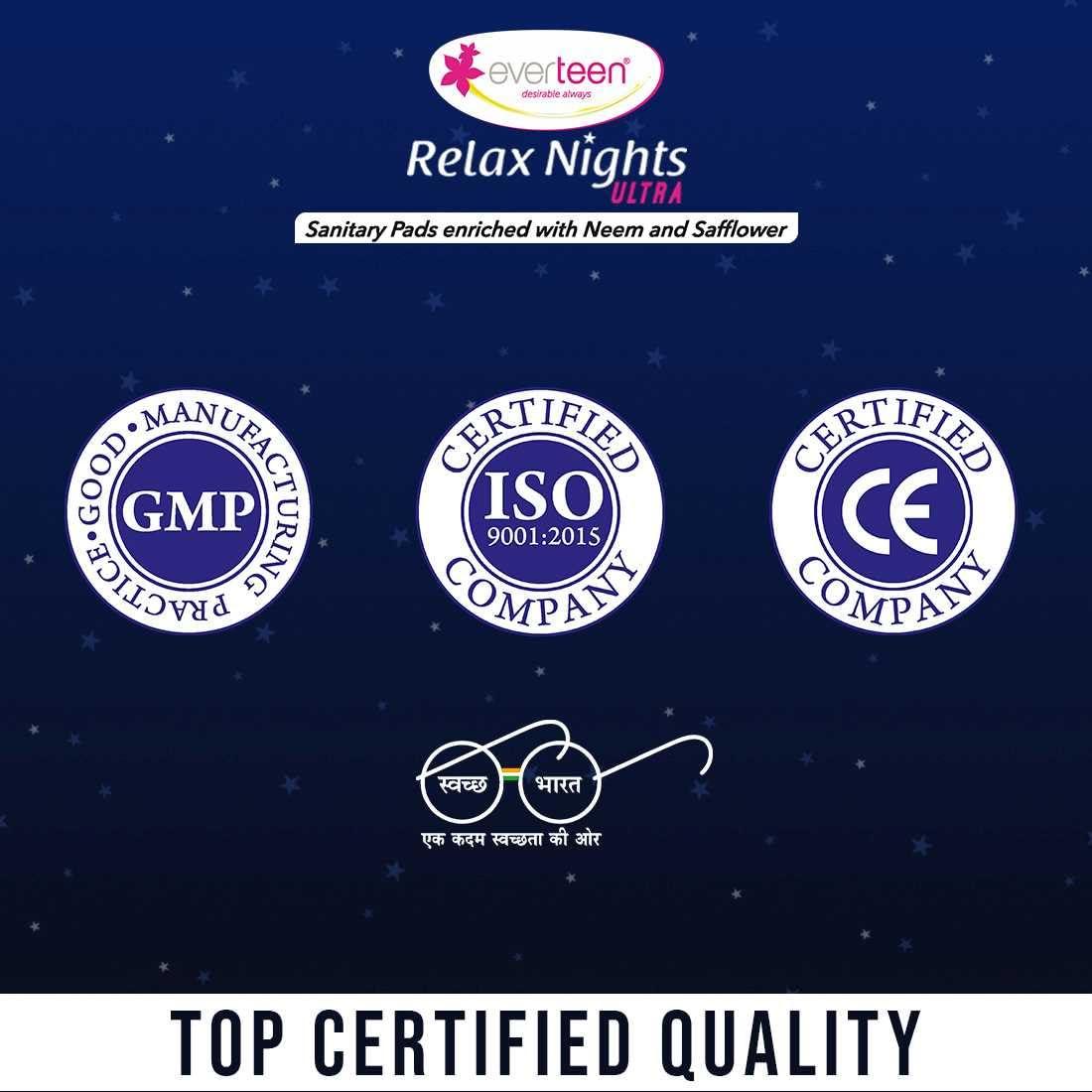 Everteen everteen XXL Relax Nights Ultra Thin Sanitary Pads with Neem and Safflower (4 Packs (7 Pads, 320mm Each))