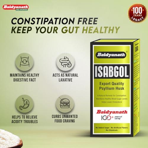 Baidyanath Baidyanath Isabgol - Psyllium Husk Powder - 100gm | Effectively Relieves Constipation | Fibre Supplement For Digestion