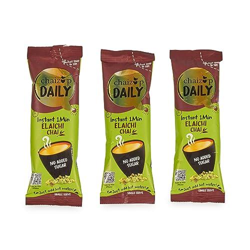 Chaizup Chaizup Instant Premix Cardamom Tea NO ADDED SUGAR 30 Sachets 9GM Each Daily Instant 1 Min Elaichi Chai Premium Instant Premix Elaichi Tea - Authentic Blend for Instant Refreshment