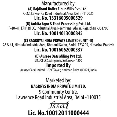 Bagrry's Bagrry's White Oats, 1000g & 200g Combo Pack | Natural Whole Grain | High Soluble Fibre | Protein Goodness | Helps Manage Weight & Reducing Cholesterol | Breakfast Cereal | Plain Oats Pouch