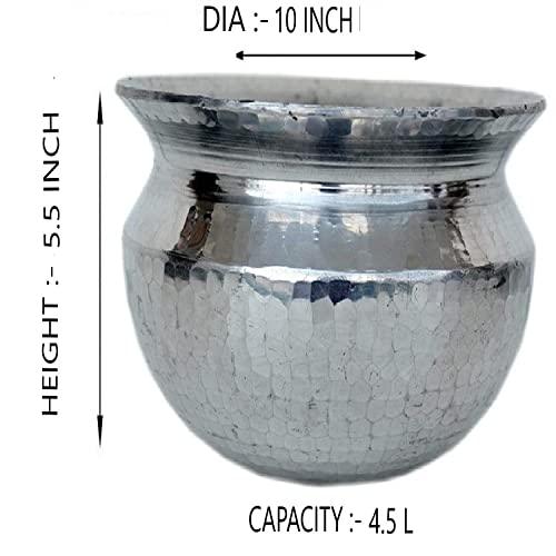 VKAK VKAK Heavy Bottom Aluminium Hammered Handi (Biryani Handi/Dum Biryani Pot/Mutton Chicken/Fish Cooking/Punjabi Sipri) Water Capacity :- 4.5 Liter