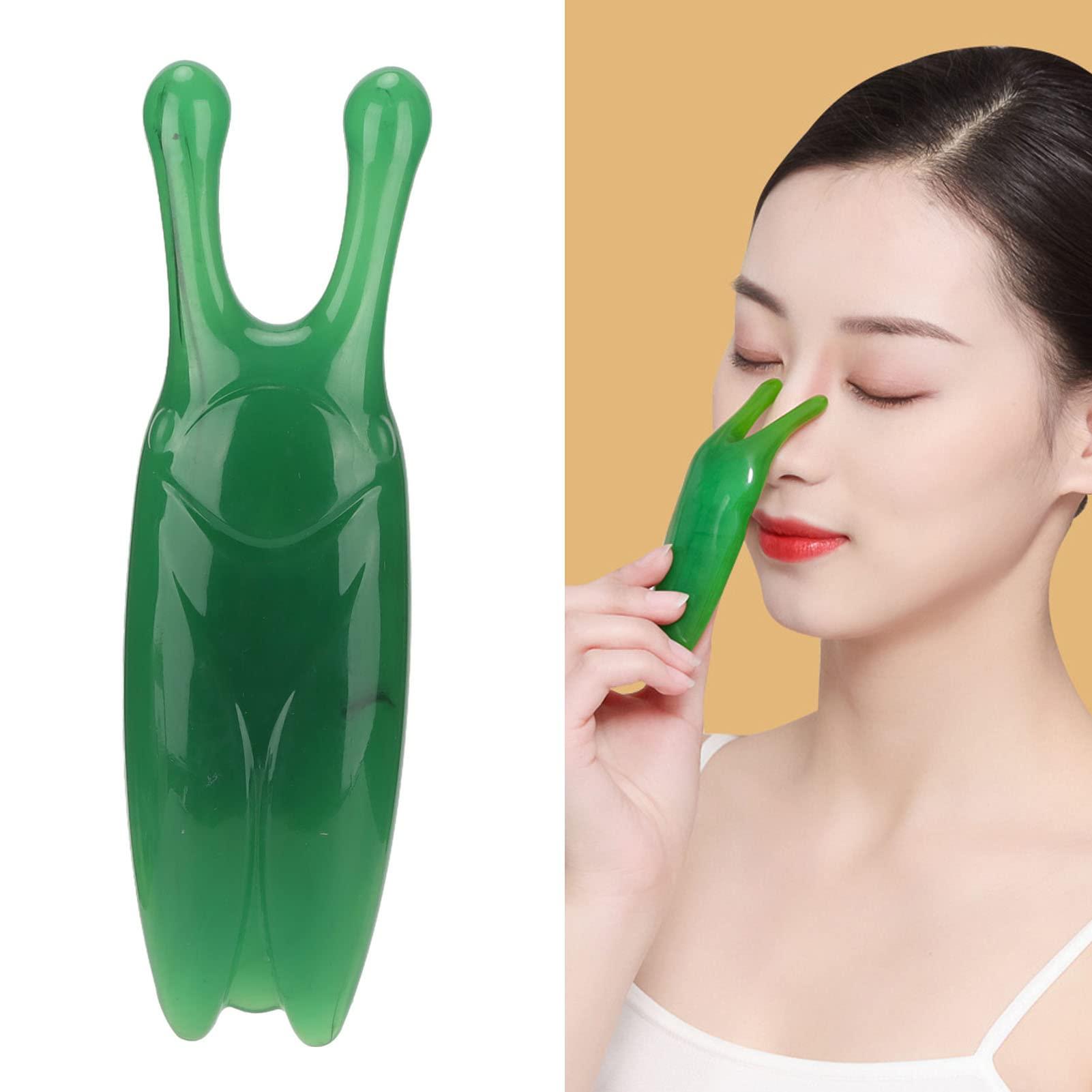 HAIBING Gusha Nose Massage V Face Skin Firming Soft Nose Massager Light High Bridge Nose Massager (Green)