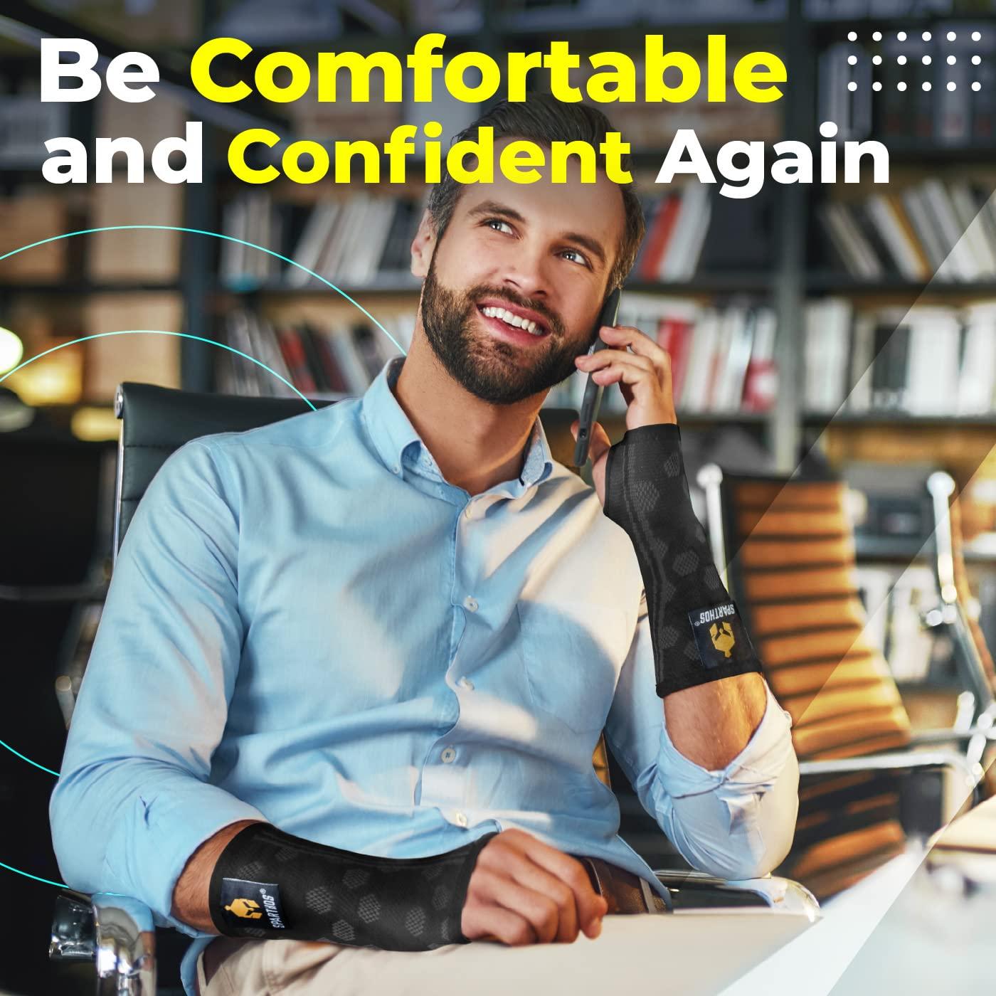 Sparthos Sparthos Wrist Support Sleeves (Pair) Medical Compression for Carpal Tunnel and Wrist Pain Relief Wrist Brace for Men and Women Made from Innovative Breathable Elastic Blend