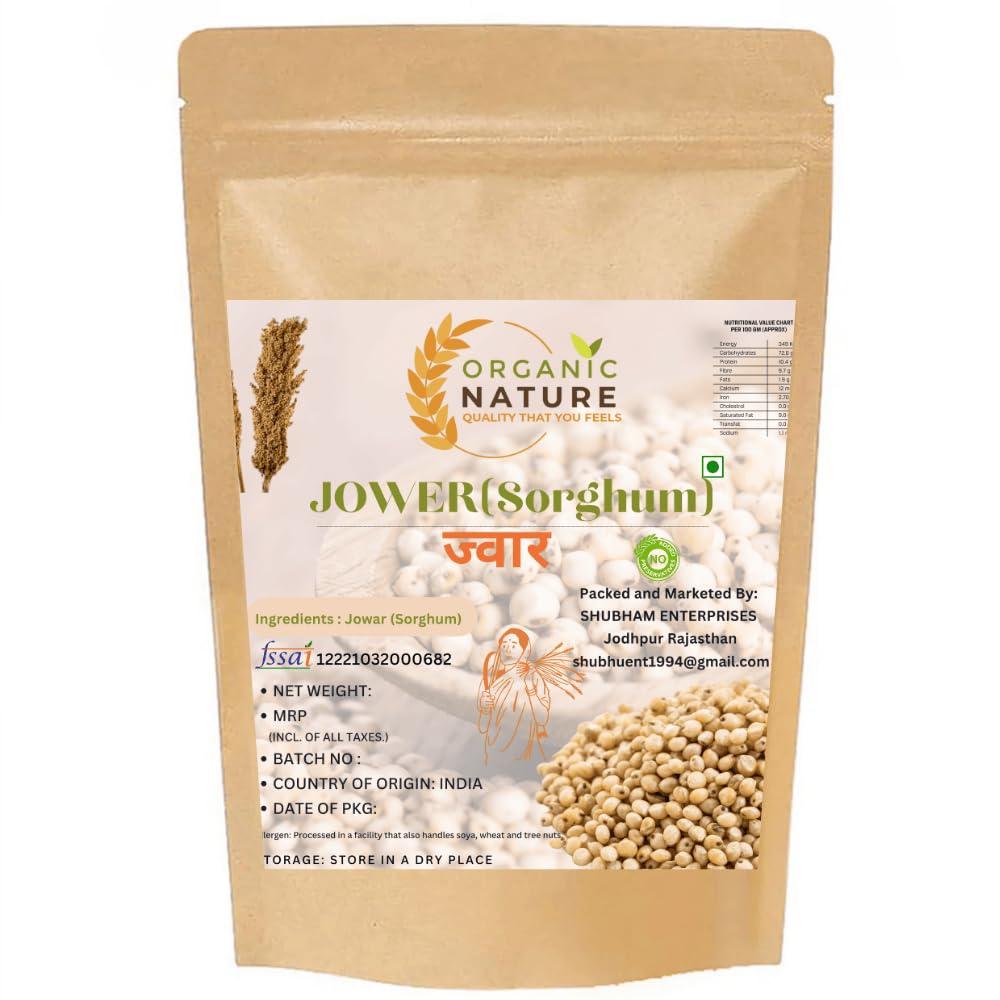 ORGANIC NATURE organic nature Whole jowar or Sorghum Grain Pearl Millet (Pack of 900 Gram)