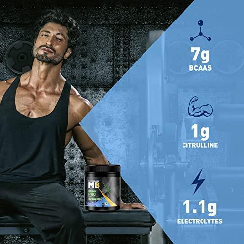 MuscleBlaze MuscleBlaze BCAA Pro, Powerful Intra Workout, with 7g Vegan BCAAs, 1169 mg Electrolytes, 1 g Citrulline (Blue Cola, 250 g, 20 Servings)