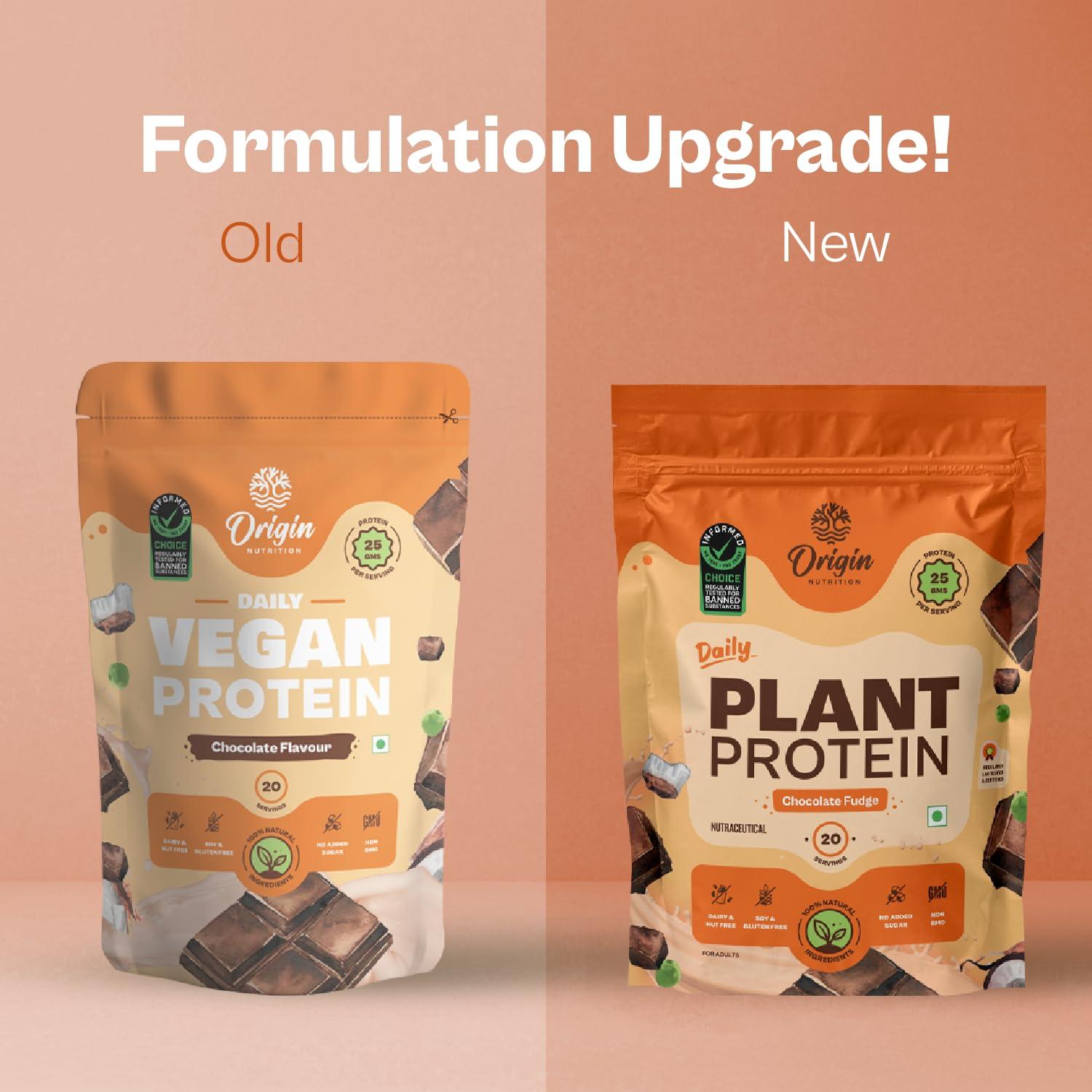 ORIGIN NUTRITION Origin Nutrition 100% Natural Vegan Protein Powder (European Pea Protein Isolate & Pumpkin Seed Protein) Easy to Digest Chocolate Flavour with 25g Plant Based Protein,770g