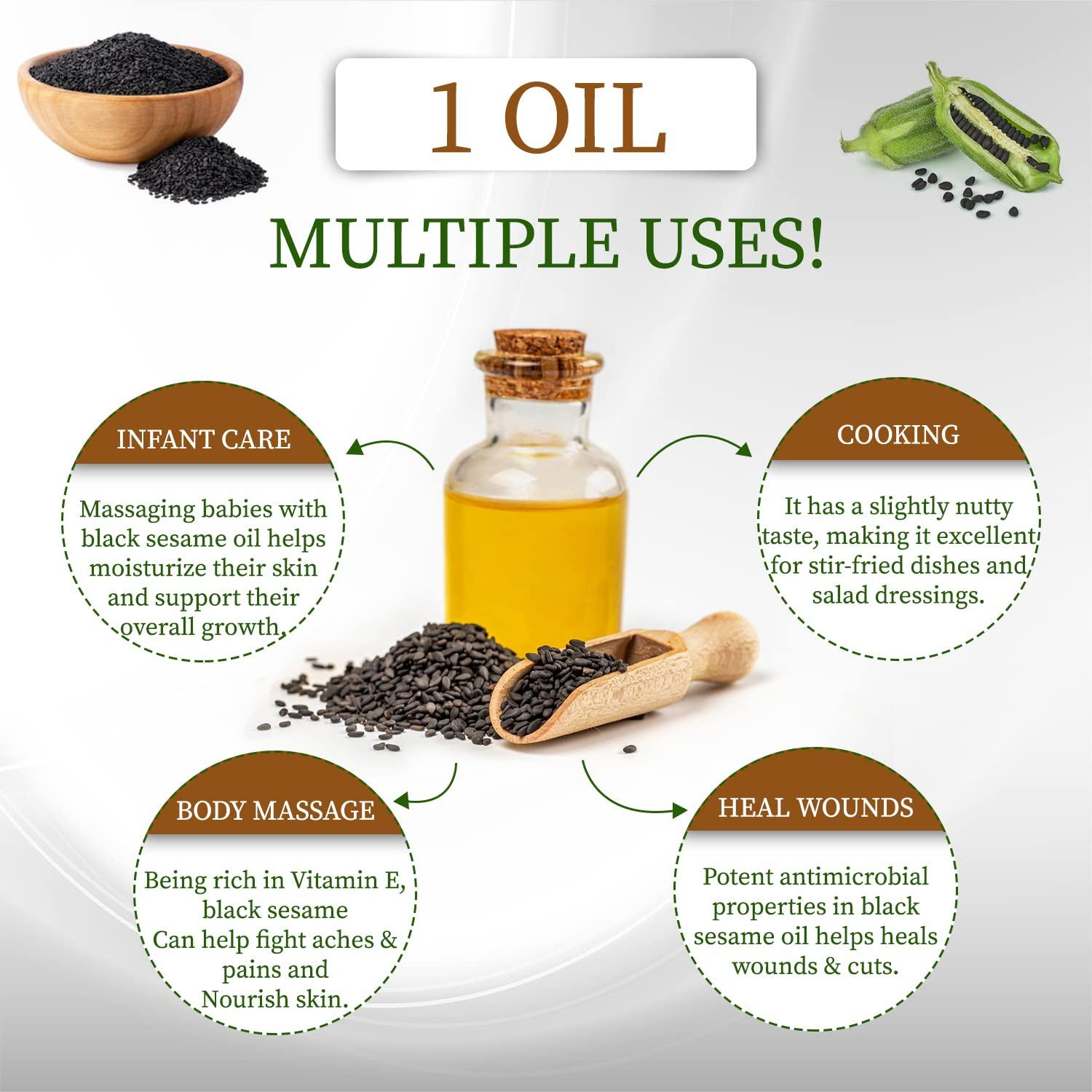 ORGANIC GYAAN Organic Gyaan® | Cold Pressed White Sesame Oil | Organic White Sesame Oil | Natural White Sesame Oil | Natural White Sesame Oil 500 ml - Pack of 2