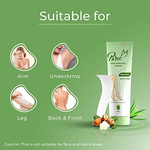 Paree Paree Hair Removal Cream for Women | Enriched Natural Aloe Vera Extract & Shea Butter | Suitable for Legs, Arms, & Underarms | Non Toxic | Pack of 1 (50g)