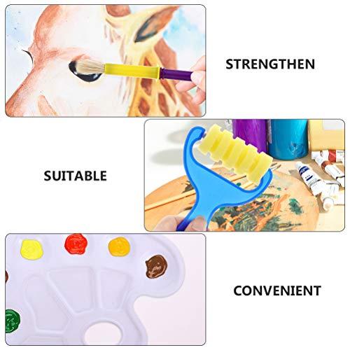 HEALLILY 25pcs Kids Painting Brushes Kit DIY Sponge Paint Brush Early Learning Tools